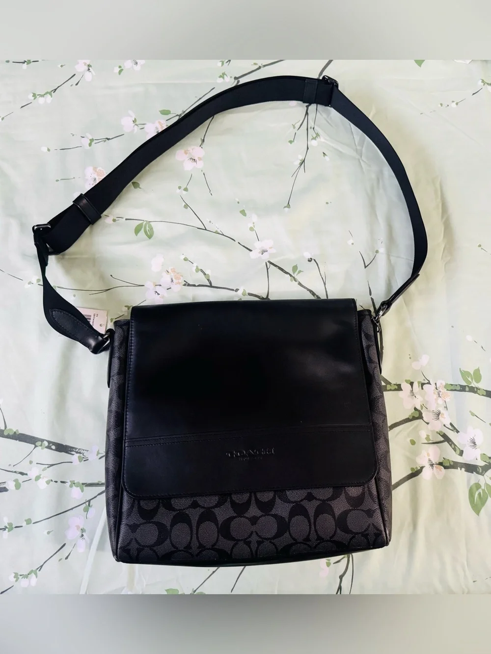 Coach Black Canvas & Leather Messenger Bag-Unisex Messenger Bag